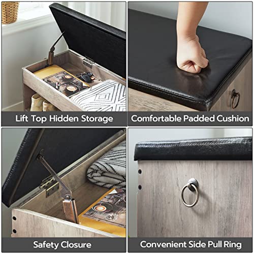 HOOBRO Shoe Storage Bench with Cushion, 32.3" Entryway Bench - Image 6