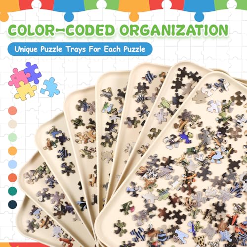 8 Pcs 15'' x 10.5' Extra Large Puzzle Sorting Trays - Image 8