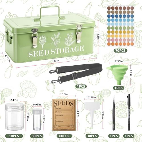 Seed Storage Organizer with Strap, 10 Large & 30 Small Bottles - Image 4