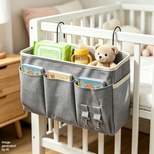 1 Large+1 Small No Drill Bedside Hanging Caddy, Multi-Size - Image 3