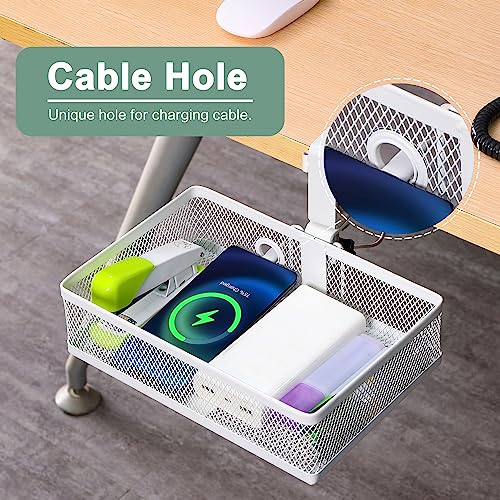 ROSYLINE Rotary Under Desk Storage Organizer with Cup - Image 5
