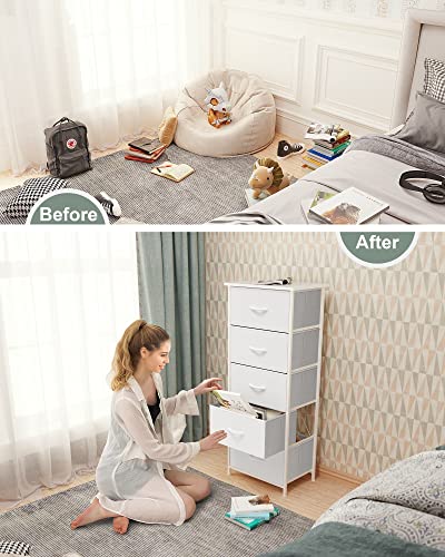 Tall Dresser Vertical Fabric Storage Tower Organizer, 5 Drawers - Image 5
