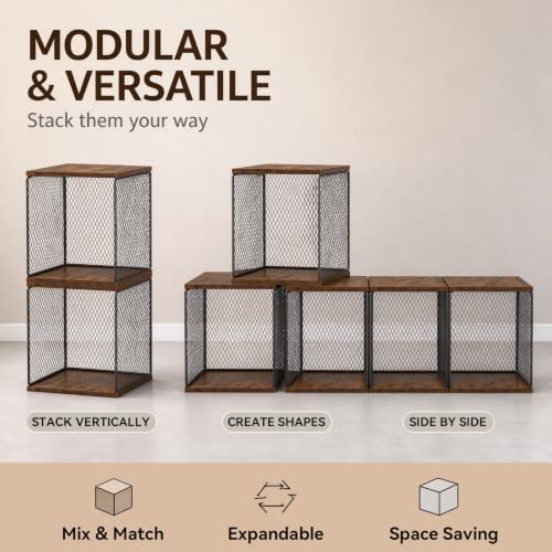 3 Cube Vinyl Record Storage, DIY Stackable Record Holder - Image 6