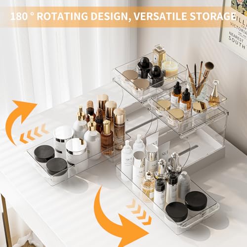 Jsyrjing 2 Pack Pull Out Spice Rack, 2 Tier Clear Cabinet - Image 6