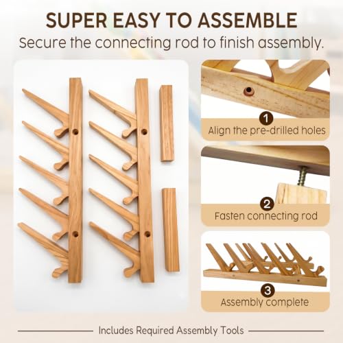 Wooden puzzle rack with a 60° tilt & wide spacing fits - Image 8