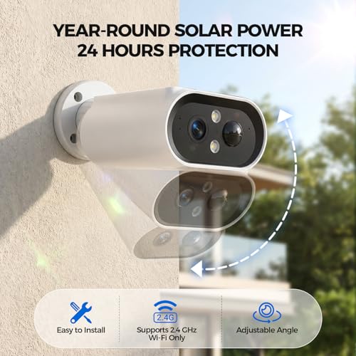 AlkiVision Solar Security Cameras Wireless Outdoor - 2K Night - Image 6