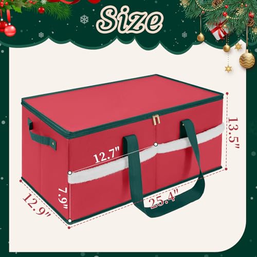 Christmas Ornament Storage Box with Adjustable Dividers - Image 3