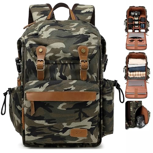 Padwa Lifestyle Camouflage Canvas Camera Backpack - | All Products - Image 2