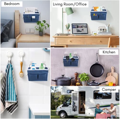 Kanrichu 2pcs Middle Wall Hanging Organizer Bag, Linen Fabric - Image 3