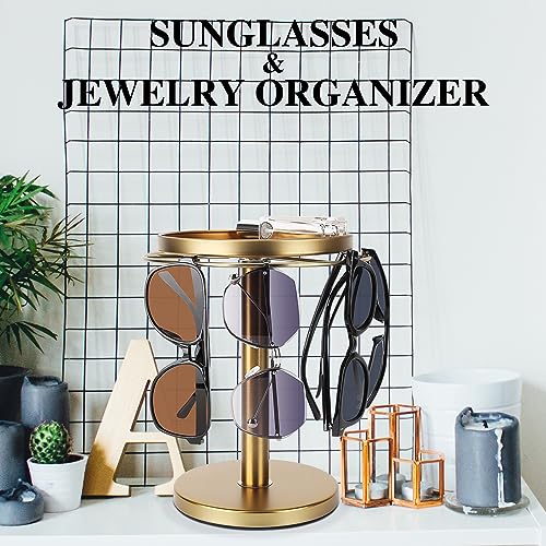 kondyfayo 360° Rotating Sunglass Organizer Storage, Stainless - Image 4