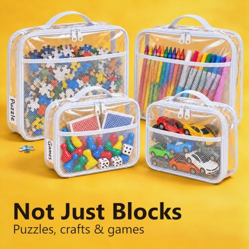 Clear Toy Storage Bags with Zipper, 4 Pack Building Block - Image 8