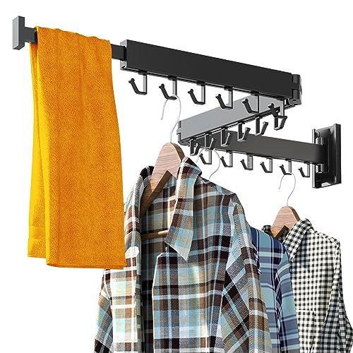 Clothes Drying Rack for Laundry,Wall Mounted Clothes Hanger Rack - Image 2