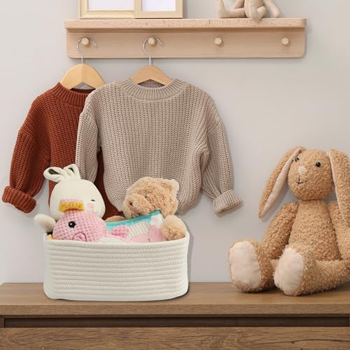 XUANGUO Small Woven Storage Baskets for Shelves, 12" x 8" x 5" - Image 6