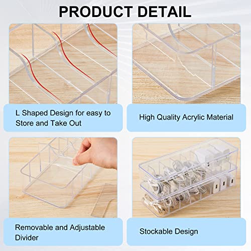 Tatuo Cord Organizer Box with Lid, Clear, 2 Pack - Image 4