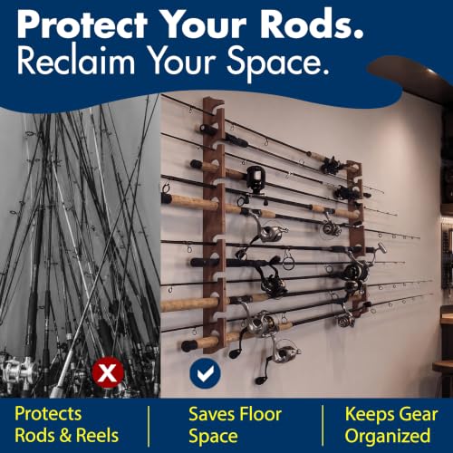 Rush Creek Creations 12-Rod Wall/Ceiling Fishing Rack - Image 3