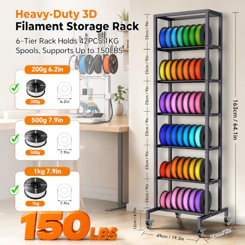 Orionix 6-Tier Heavy-Duty 3D Printer Filament Storage - Image 3