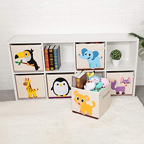 13 Inch Animal Cube Storage Bins, Foldable Fabric Kids Toy - Image 8