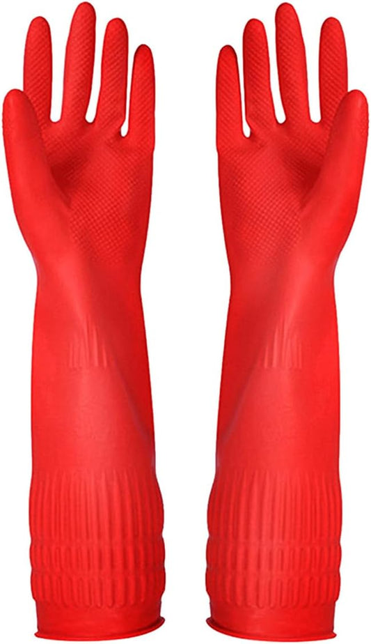 Rubber Cleaning Gloves Kitchen Dishwashing Glove 3-Pairs,Waterproof Reuseable.(Small)