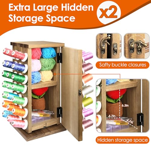 Acacia Wood 84 Spools Thread Rack/Thread Holder Organizer - Image 3