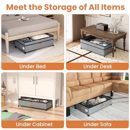 Storage Box,Under Bed Storage with Wheels 72L XXL Under the Bed - Image 7