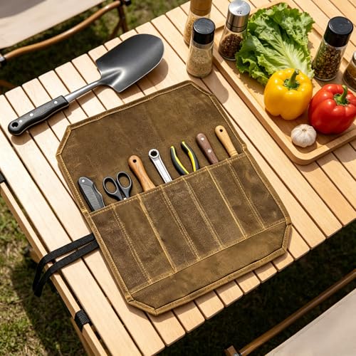 2 PCS Camping Utensil Bags, Canvas Roll Up Cutlery | Home Organization - Image 3
