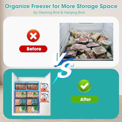 Freezer Organizer Bins, 2 Pack Expandable Stackable Chest - Image 6