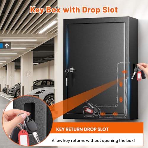250 Position Wall Mounted Key Lock Box, Key Cabinet with Drop - Image 6