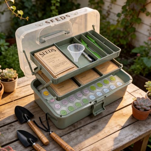 3-Layer Adjustable Seed Storage Organizer Box with Handle - Image 3