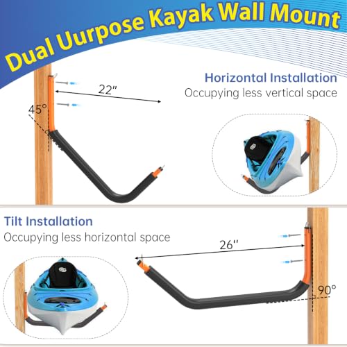 Large Kayak Storage Rack, 26 Inch Wall Mount Canoe Hanger - Image 4