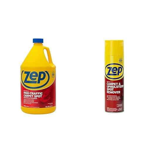 Zep High Traffic Carpet Cleaner - 1 Gallon - ZUHTC128 - Penetrating Formula Removes Deep Stains. Make High-Traffic Areas Look New Again & ZUSPOT19 Instant Spot and Stain Remover, 19 oz