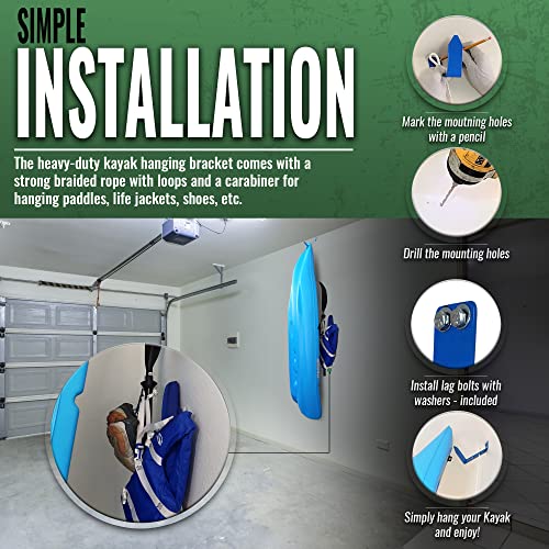 Yak-It-Up | Kayak Storage Hanging Bracket for Garage | - Image 5