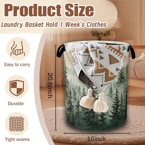 Misty Forest Landscape Laundry Basket,Waterproof | Home Organization - Image 3
