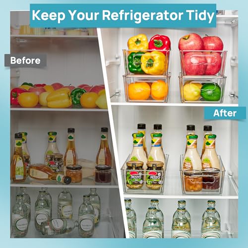 Vtopmart 4pcs Clear Stackable Storage Bins with Lids - Image 5