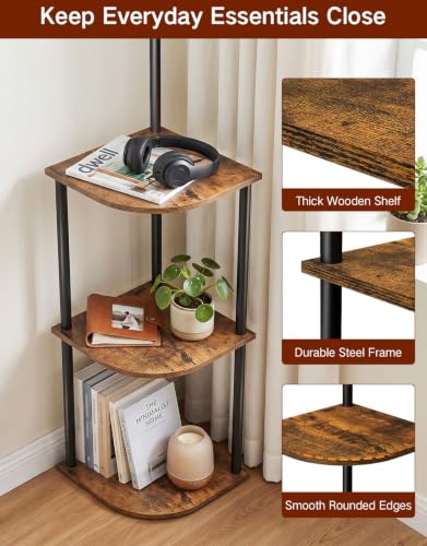 Corner Floor Lamp with Table, Standing Lamp with Side Table - Image 8