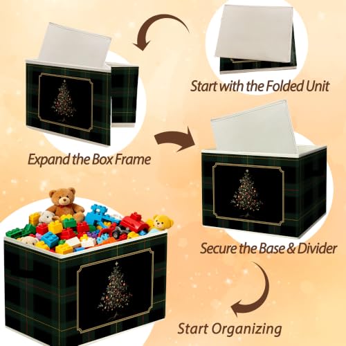 Vintage Christmas Tree Gothic Storage Box with Handles - Image 7