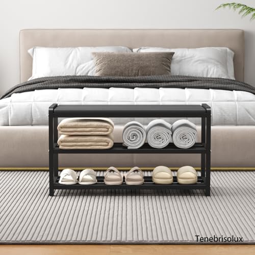 Stainless‑Steel Padded Shoe Rack Bench, Entryway Storage - Image 6