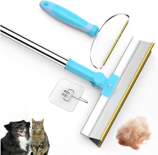 Carpet Rake for Pet Hair Removal,Adjustable Long Handle 51 inches,Cats and Dogs Hair Remover Brush and Lint Remover for Carpets,Mats, Rugs, Couch, Furniture