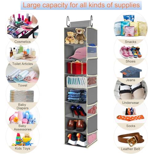Large-Sized Hanging Shoe Organizer 8-Shelf, Hanging Closet - Image 7