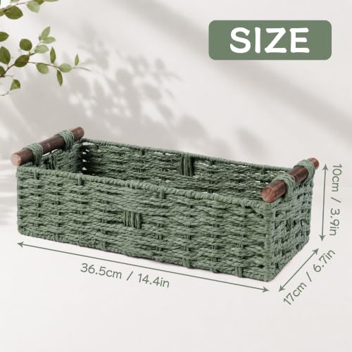 Round Paper Rope Storage Basket Wicker Baskets for Organizing - Image 8