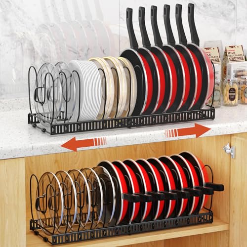 Housolution 2 Pack Pot and Pan Lid Organizer Holder Storage Rack - Image 2