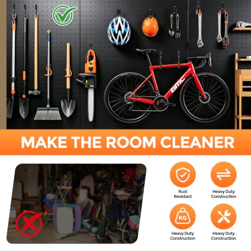 Garage Storage Hooks 18 Pack Heavy Duty Garage Hooks Wall - Image 6