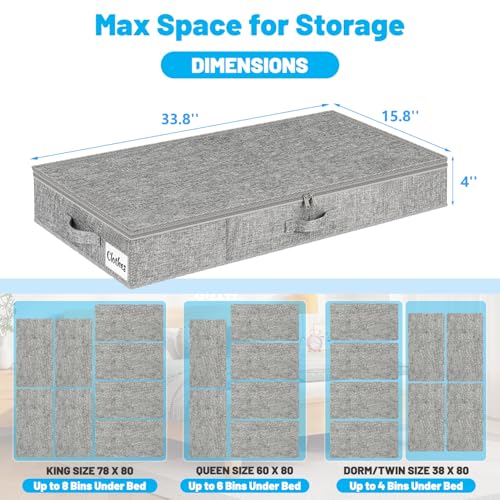 Under Bed Storage Container Bins 2 Pack, 4 Inch Thin Low Profile - Image 5