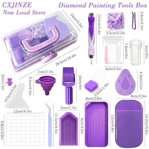 CXJINZE Diamond Painting Tools Accessories Storage Kit, Purple - Image 6