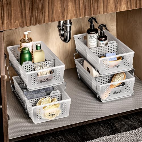 madesmart 2 Tier Organizer, Under Cabinet Storage with Pull Out - Image 5