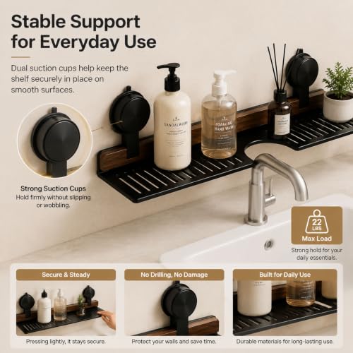 Bathroom Over Sink Shelf, 15.7 Inch No Drill Sink Organizer - Image 5