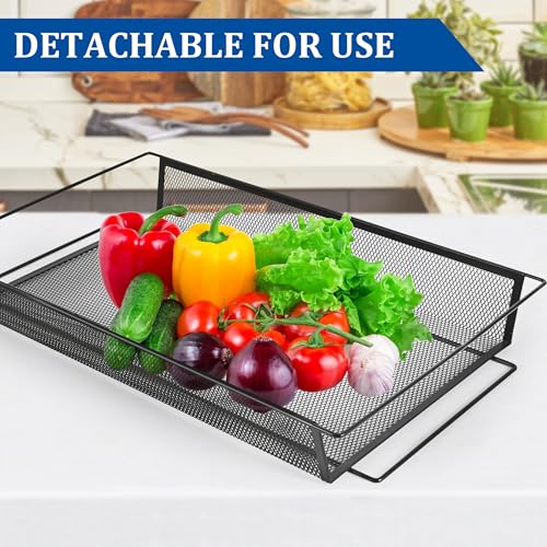 CVHOMEDECO. 2 Tier Fruit Basket Large Capacity Rectangular Metal - Image 7