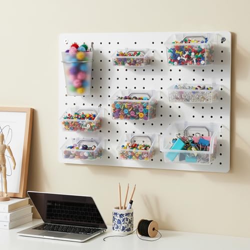 20 PCS Pegboard Bins and Cups with Hooks and Loops Peg - Image 6