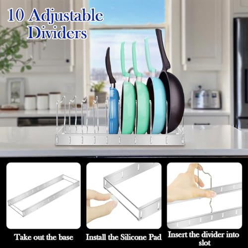 Lid Organizer Pot Lid Organizer Detachable and Adjustable Pots - Image 5