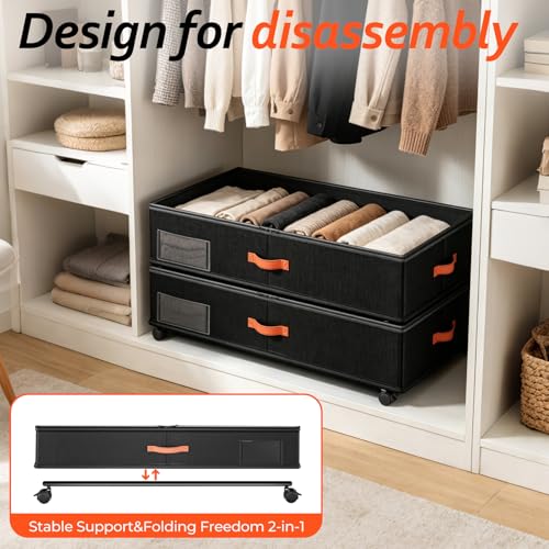 Tsinglax 66L 2-Pack,Under Bed Storage with Wheels - Image 8