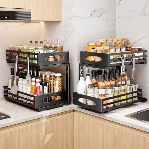mixeshop Under Sink Organizer, 2 Tier Under Sink Organizers - Image 3